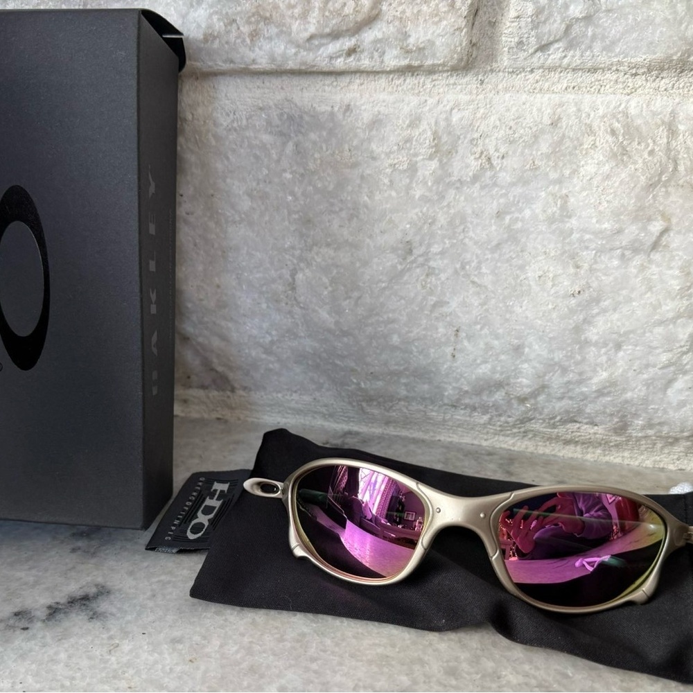 Oakley Sunglasses - Silver Frame with Pink Lenses